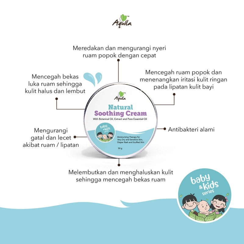Product image Aquila Natural Soothing Cream/Diaper Rash/Krim Ruam Popok/Biang Keringat 50gr all skin type