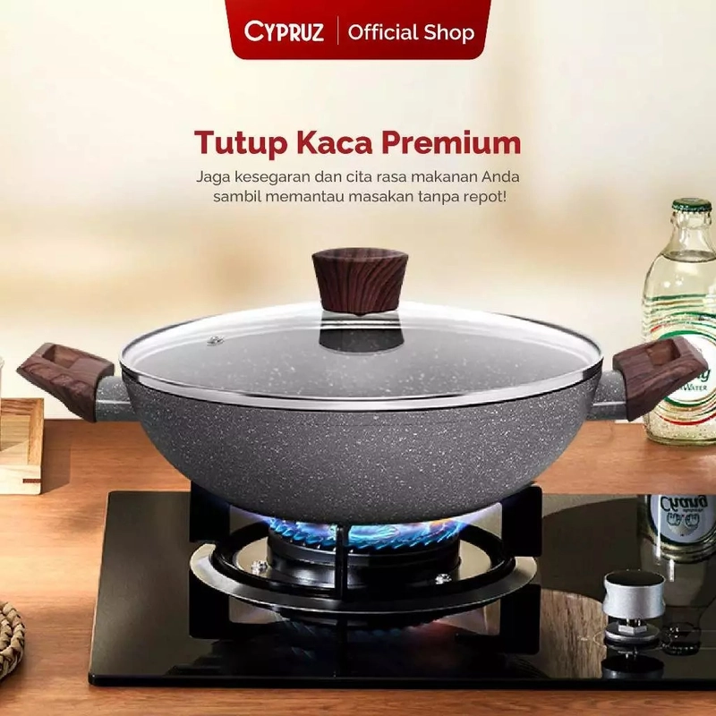 Product image Cypruz Official - Cypruz Tutup Kaca Knob Kayu 18cm SP-0781 XL KACA
