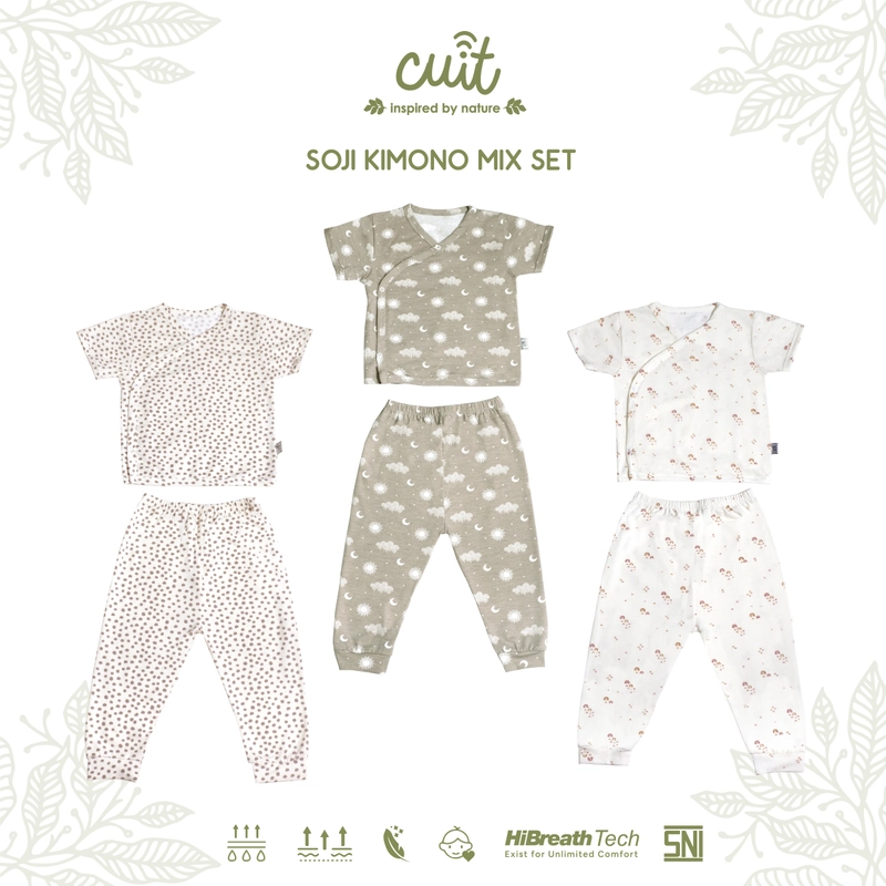Product image CUIT MINIMALIST 3 - Soji Kimono Mix Set 0 - 24 Bulan NB Milky Pebble