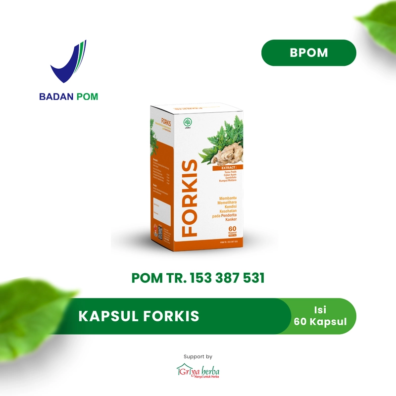 Product image Griya Herba - Forkis Obat Herbal Membantu Memelihara Kondisi Kesehatan pada Penderita Kanker Kista Halal BPOM 60 Kapsul Original