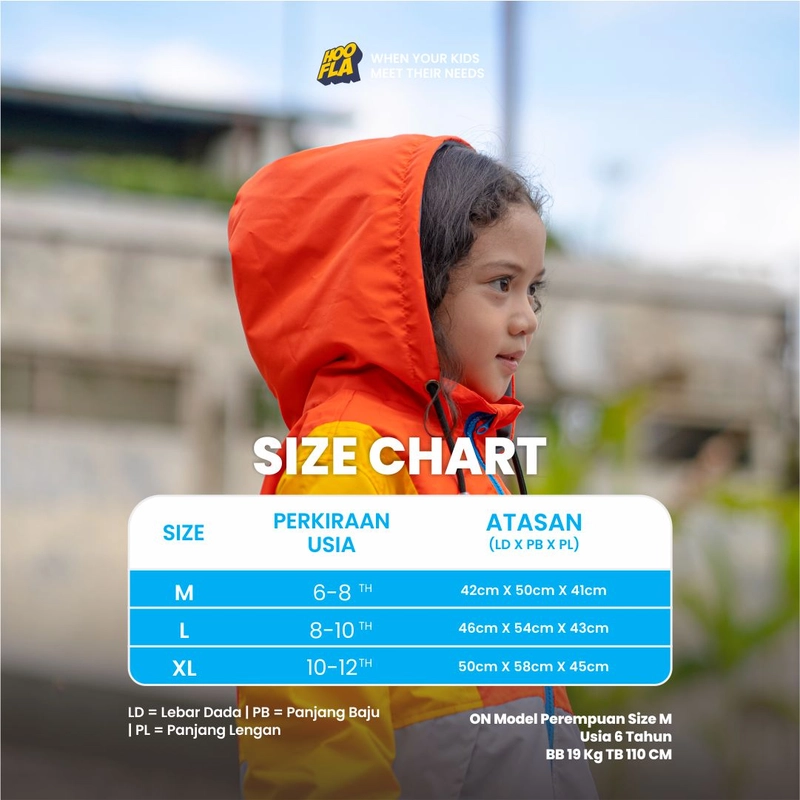 Product image Hoofla - Jaket Anak Color Block Jacket M CBJ 01 Orange-Grey