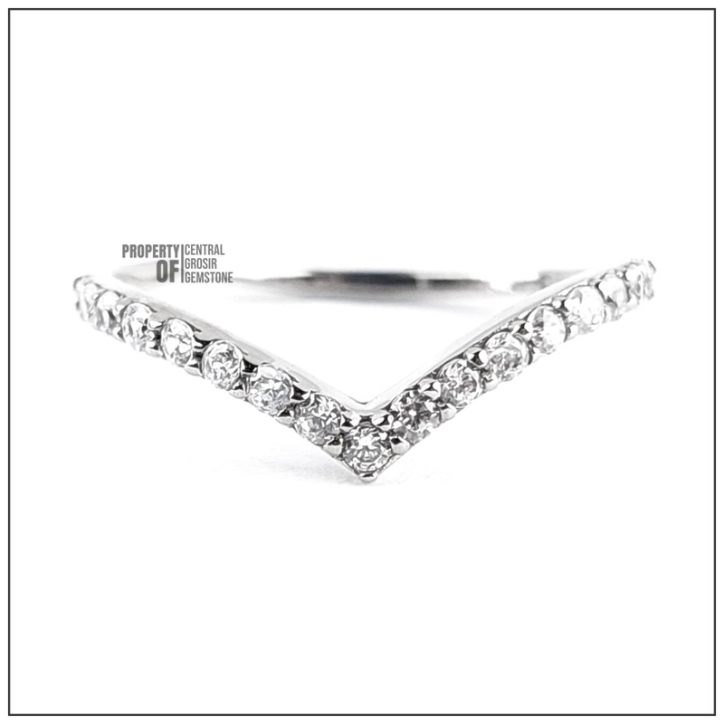 Product image Cincin Wanita Perak Silver 925 Zirconia Microset Single zirconia All size sampai 21 Chrome silver