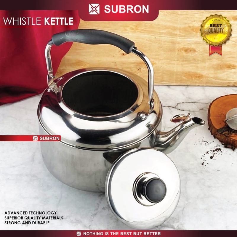 Mumtazqu Store - SUBRON Whistle Kettle Teko Peluit Bunyi Pegangan Anti Panas 4 liter stainless
