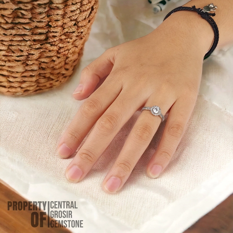 Product image CENTRAL GROSIR GEMSTONE - Cincin Wanita Korea Silver 925 Ring Perak Mewah Cantik Modis Modern 6 Silver