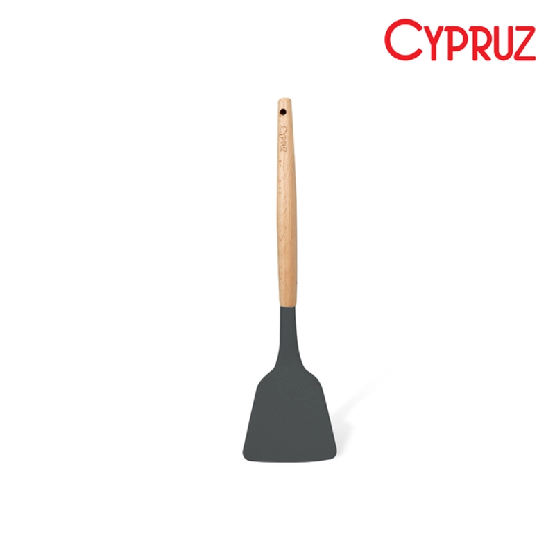 Product image Cypruz Utensil Gg Kayu Kepala Silicone Turner FULL ABU2 1296X1 AM0930AU AM-0930-AU Grey