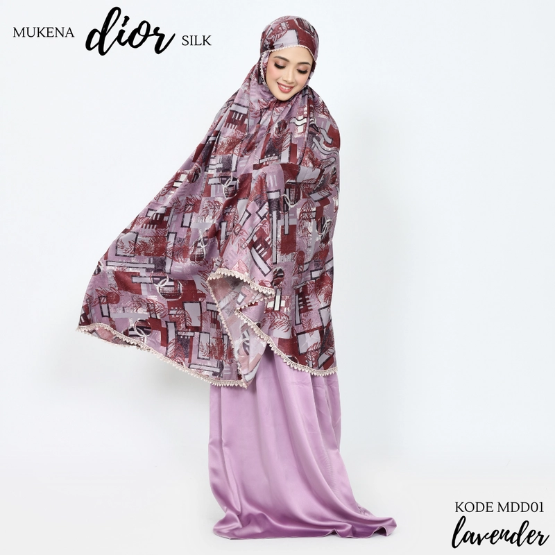 Product image Al Kahf - Mukena Travelin Armani Silk Premium Model 2in1 Kode MDD01 xl Lavender