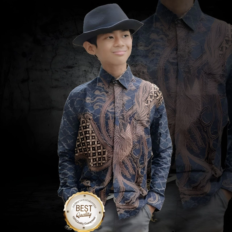 Product image Kois Batik - Kemeja Batik Anak Lengan panjang manok batik M Manok batik