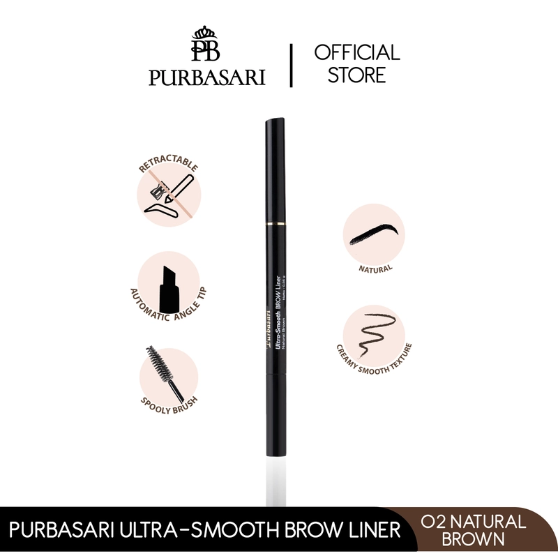 Product image Purbasari - Purbasari Ultra Smooth Brow Liner Brown / Pensil Alis Mekanik / Tahan Air Sliding Pensil Warna Coklat