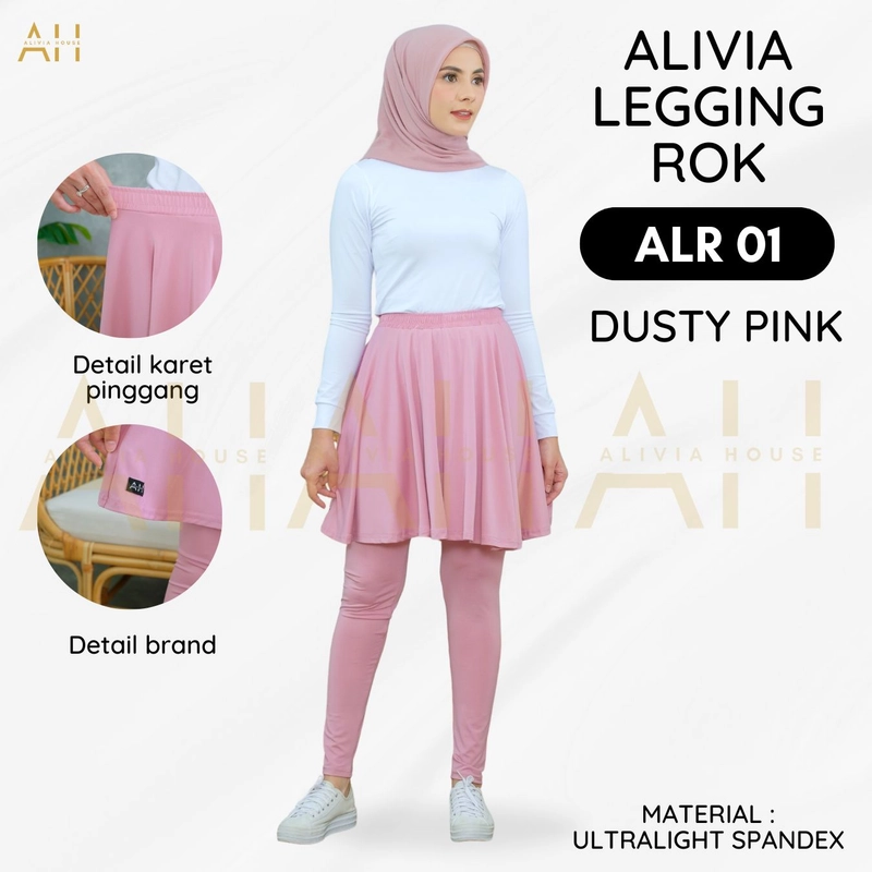 Product image Alivia House - ALIVIA LEGGING ROK 01 Legging Rok Olahraga Wanita Skirt Sport Jogging Sepeda ALL SIZE Dusty Pink