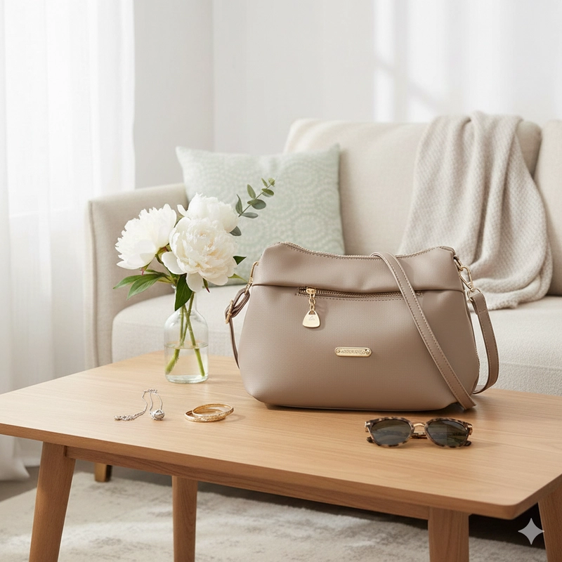 Product image CBL - DAVINA Slingbag - Tas Selempang Wanita Slingbag DAVINA Bahan Nilon Cocoly Waterproof Antiair Tas Wan Medium Mocca