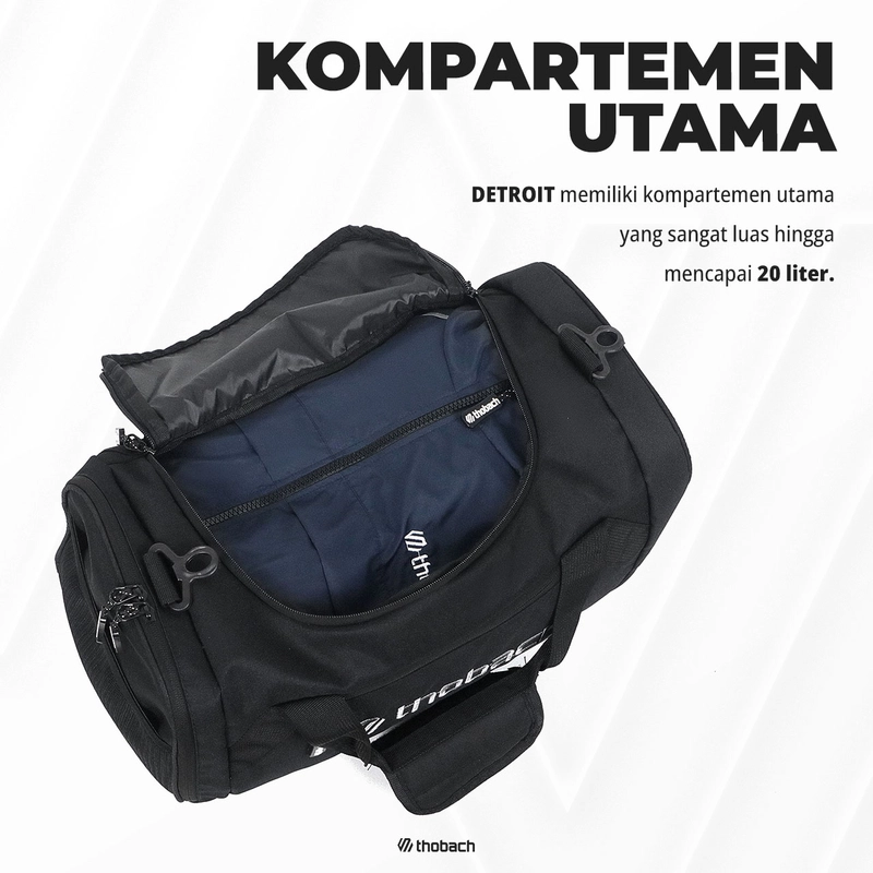 Product image Thobach official -MINI TRAVEL BAG DETROIT BACKPACK PRIA WANITA DUFFLE BAG GYM ALL SIZE Black