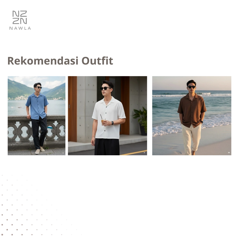 Product image NAWLA - Kemeja Cuban Colar Lengan Pendek S Blue