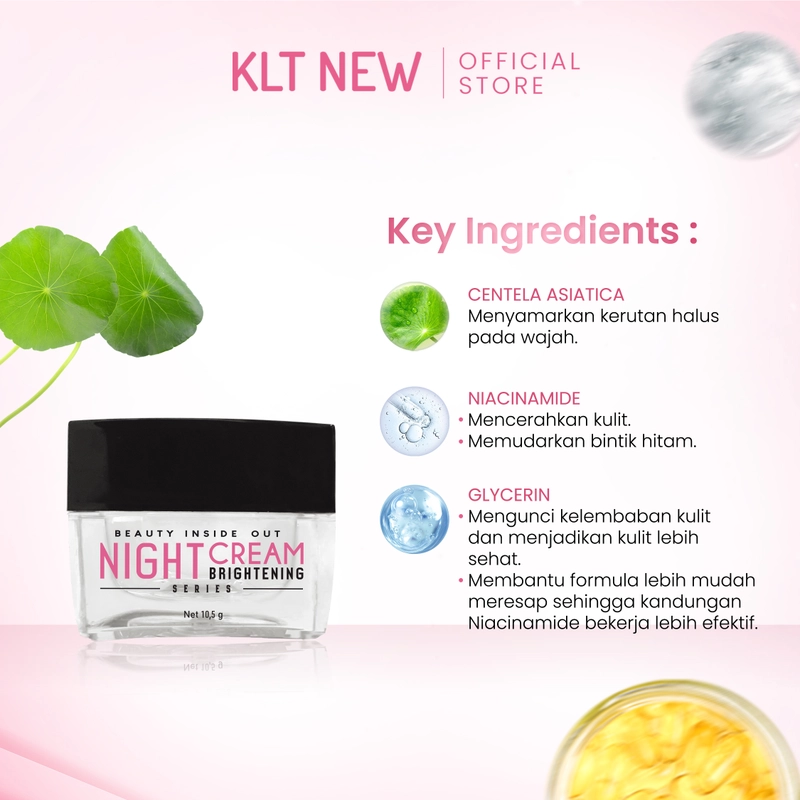 Product image KLT NEW - KLT Beauty Inside Out Night Cream Brightening 8.5 Gr Cream Malam