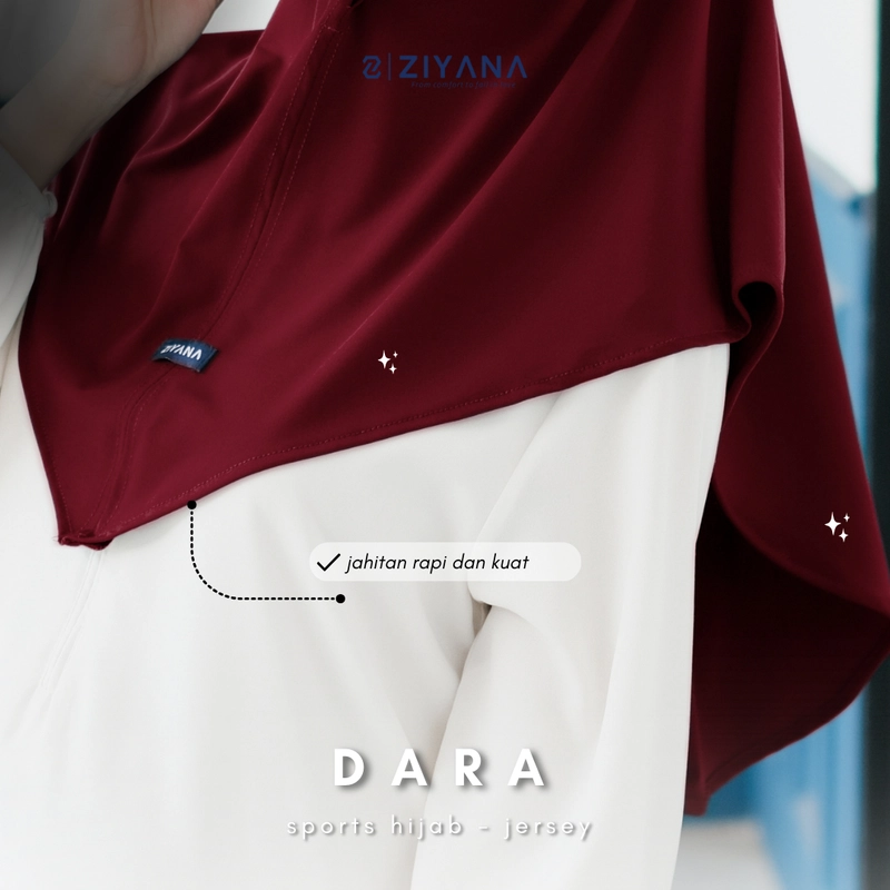Product image Ziyana Hijab - Kerudung Sport Jersey Jilbab Instan Jersey Dara All Size Black