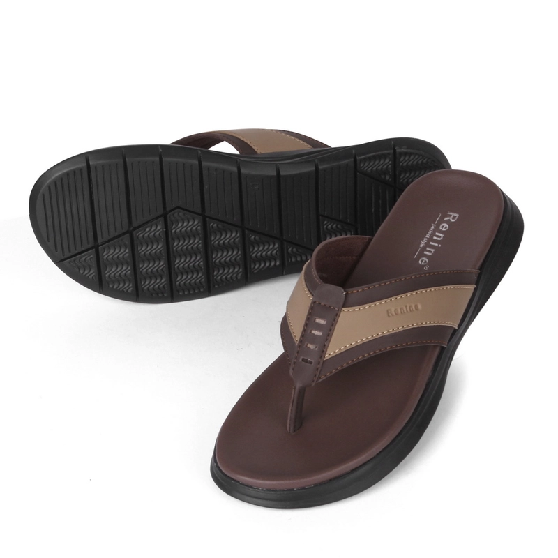 Product image RENINE - ALZ 9002 Coffee Sandal Kulit Pria 39 Coffee