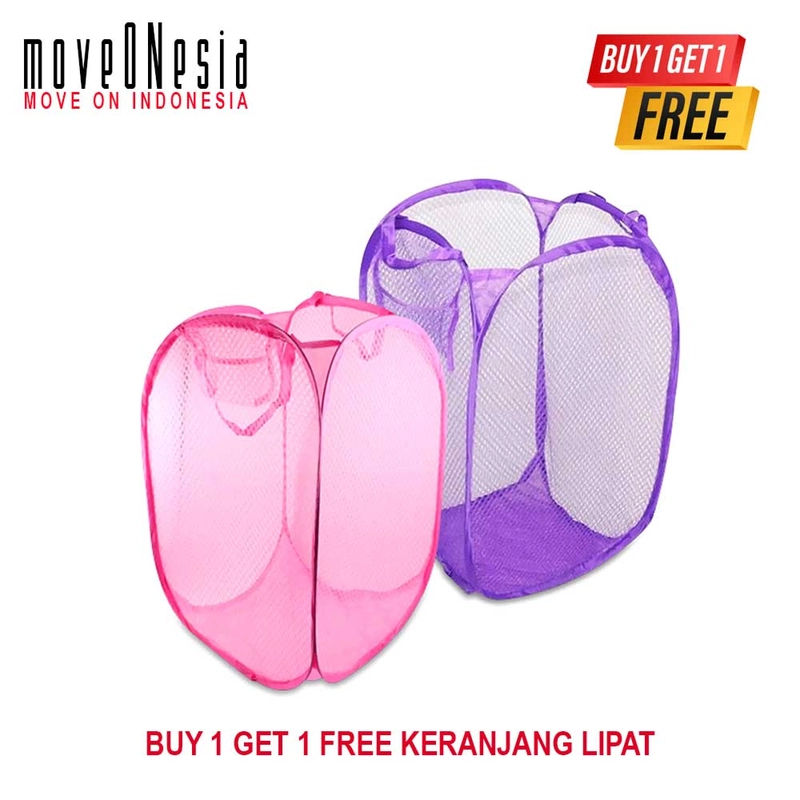 Product image Moveonesia - BUY 1 GET 1 FREE Hamper Keranjang Lipat Baju Kotor B1G1F HAMPER RANDOM