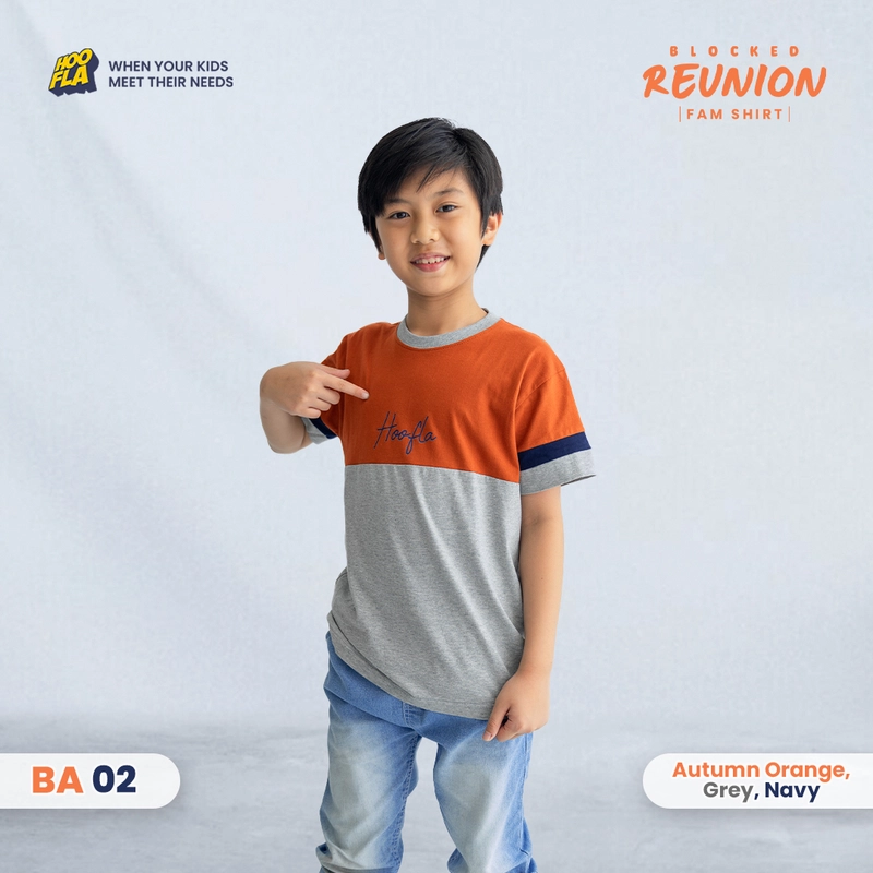 Product image Hoofla - Blocked Reunion Fam Shirt Auntumn Orange S ANAK PENDEK