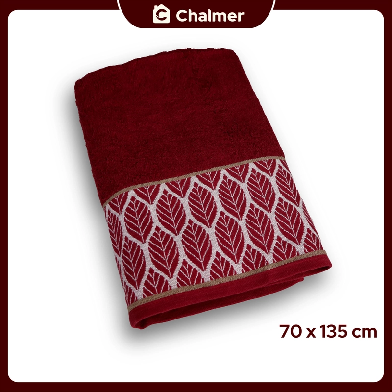 Product image Chalmer - Handuk Mandi Chalmer 70 x 135 cm Motif Lifolla Handuk Mandi Dewasa Ukuran Besar 70 x 135 cm Marun