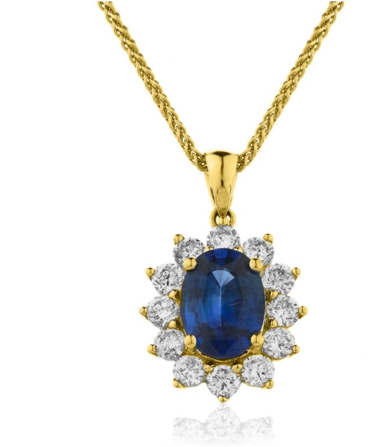 Product image 1901 Jewelry - 1901 Jewelry Kalung Set Berlian Safir Laboratorium All Size Blue