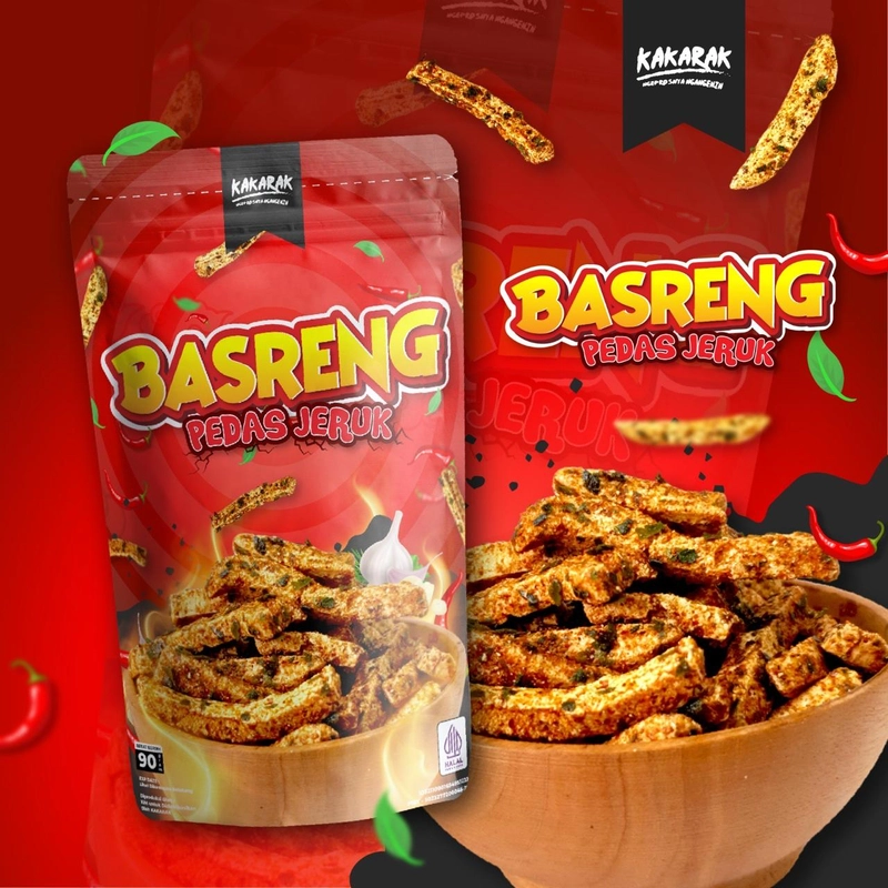 Product image Kakarak Official - Basreng Makanan Ringan 90gr Mix 4 pcs