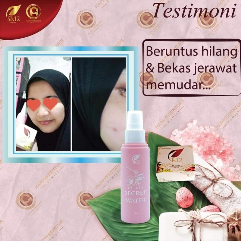 Product image Nature Secret Water SR12 Membuat Make Up Tahan Luntur Cocok Untuk Kulit Berminyak 60 ml Secret Water