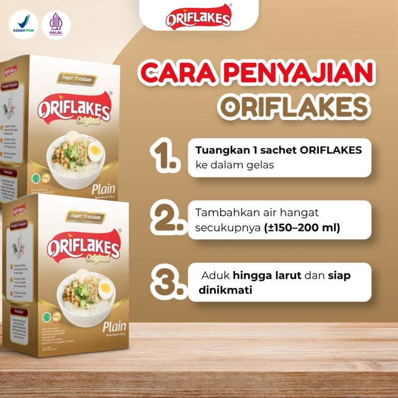 Product image Oriflakes - Sereal Umbi Garut Low Sugar WPS Plain 900gr BPOM Halal GERD Lambung Tinggi Serat 900 gram Original