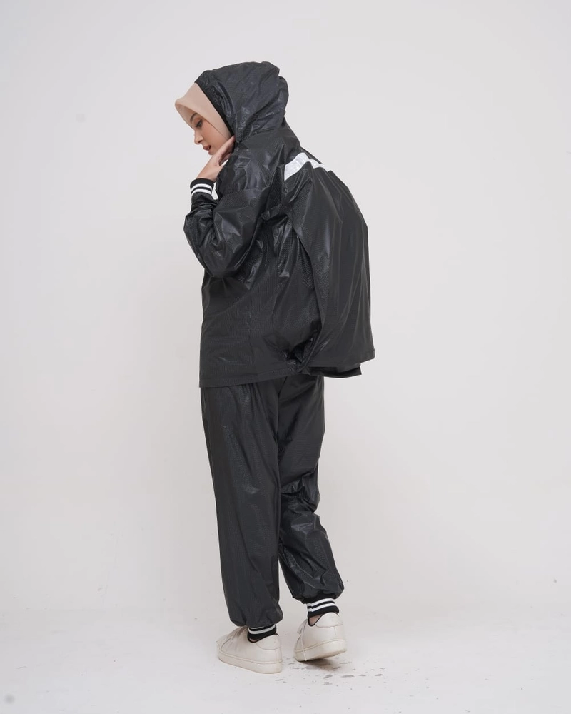 Product image Joke Jas Hujan Setelan Backpack Hitam Rib All Size Hitam