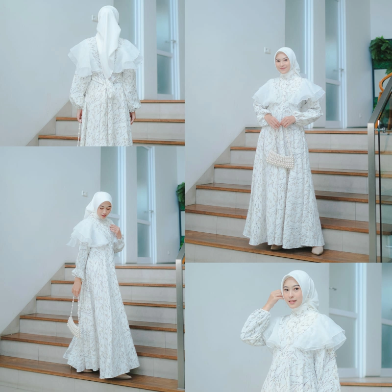 Product image astro - maxi dres wanita meghmsa realpict L/XL putih