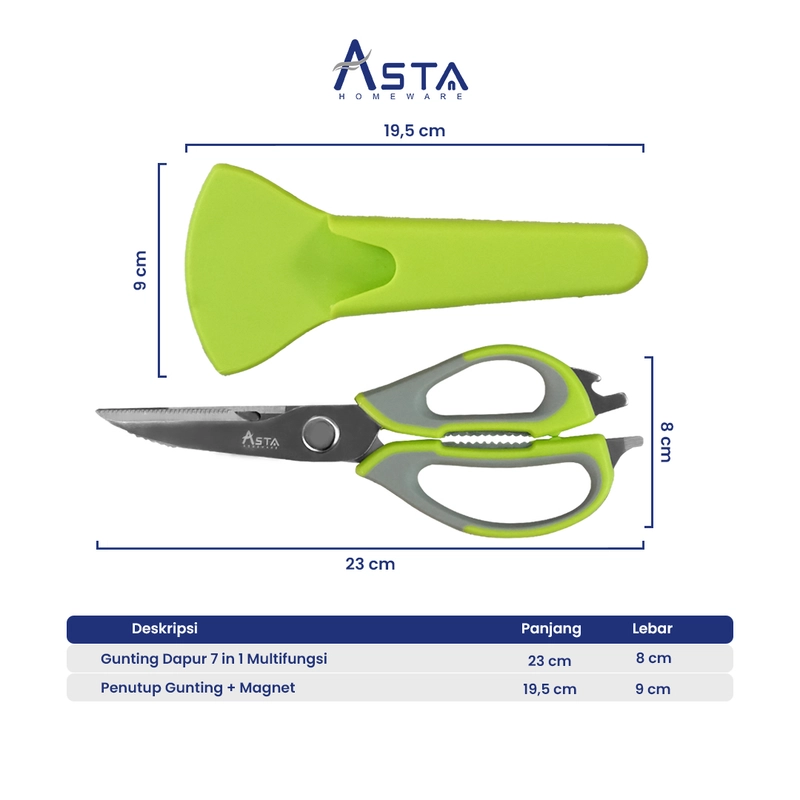 Product image Asta Homeware Official - Asta Gunting Dapur Stainless Steel Serbaguna 7in1 Multifungsi Variasi Gunting 7in1
