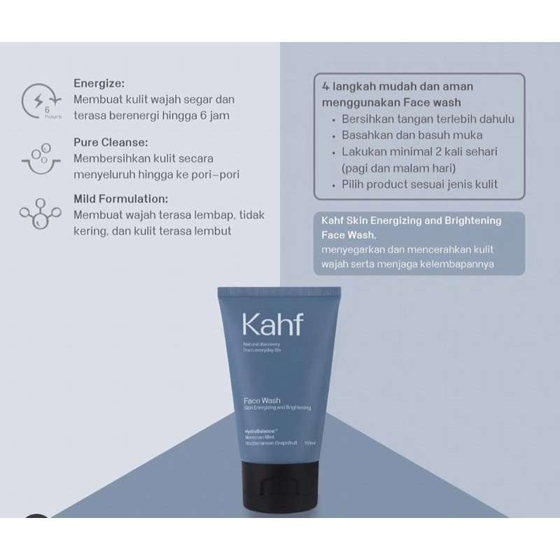 Product image SUPLAI SHOP - Sabun Wajah Kusam Kahf Face Wash Skin Energizing & Brightening Isi 100 ml