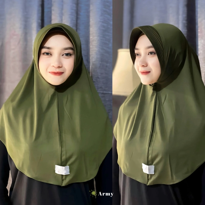 Product image MAMY Gallery - [PO] Kerudung Instan Harian Bergo Sport Olahraga Size M (Standard) Army