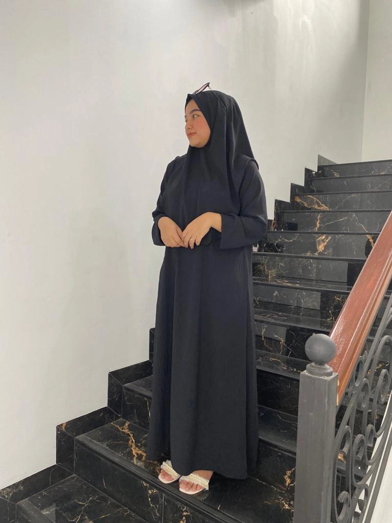 Product image ALMIRA STORE - SET ABAYA HAURA All size fit XL Hitam