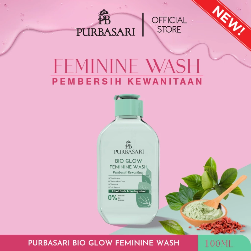 Product image Purbasari - Bio Glow Feminine Wash / Sabun Pembersih Kewanitaan 60ml Bio Hijau