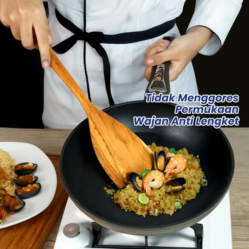 Product image Asta Homeware Official - Asta Spatula Kayu Jati Sodet / Sutil Goreng Gagang Panjang Anti Panas 40 cm Size Spatula Jati