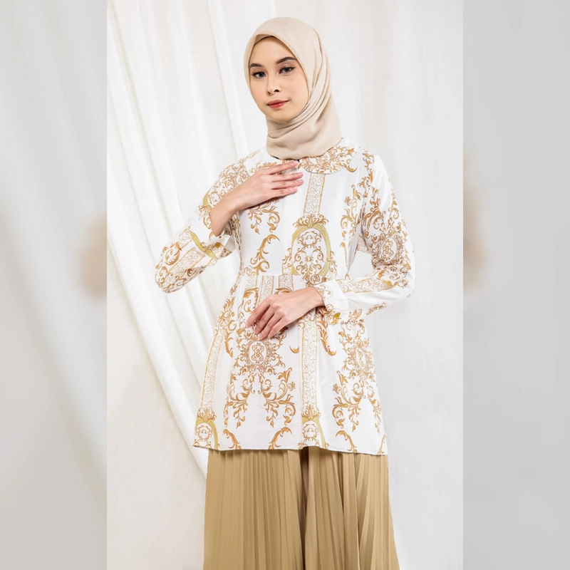 Product image [B1G1] BELI 1 GRATIS 1 - Baju Atasan Batika Blouse Small Size XS to M Broken White