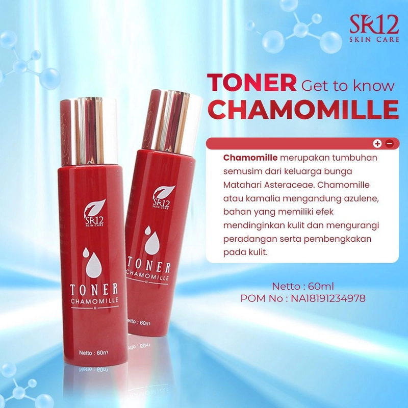 Product image Toner Chamomille SR12 Toner Mencerahkan Mengatasi Mata Panda Melembabkan Kulit Wajah 60 ml Chamomille