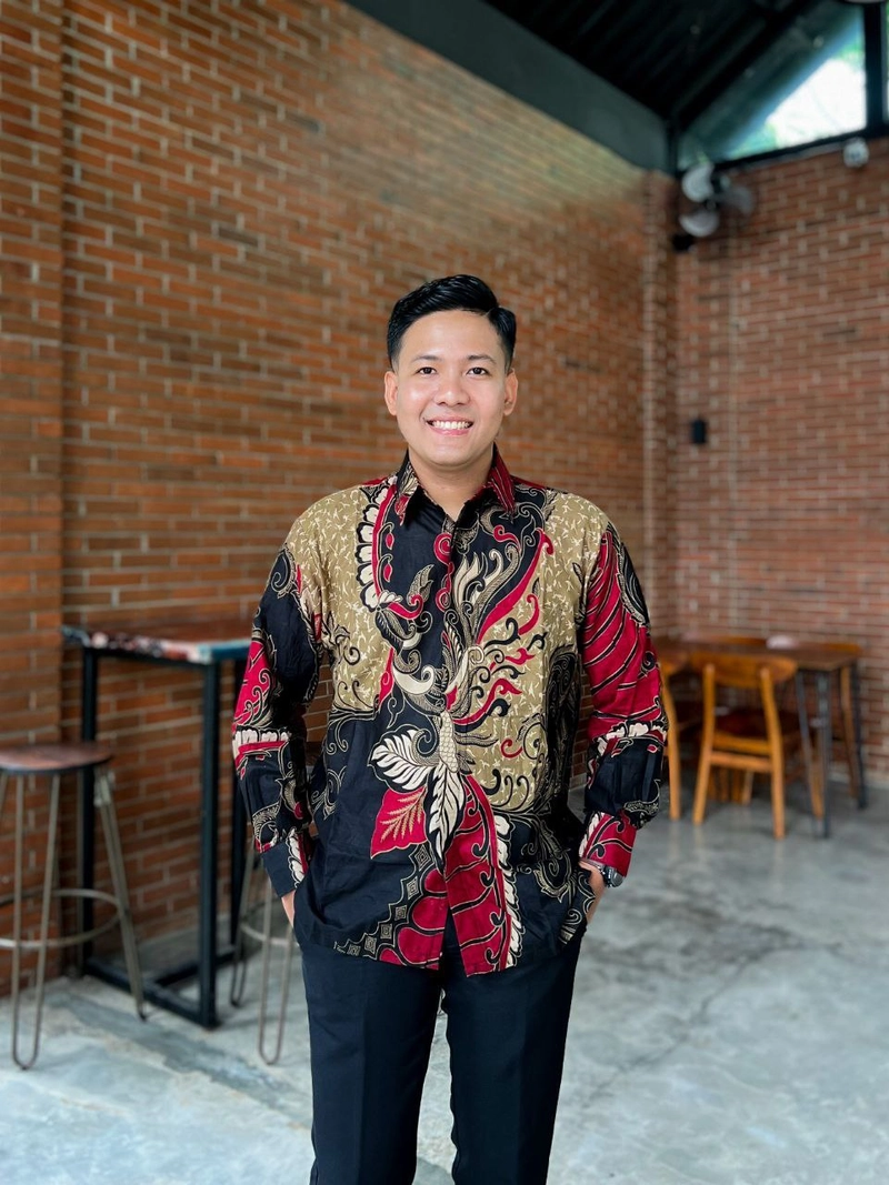 Product image Batik Alfin - Baju batik atasan coupel kemejan dan tunik motif daun sirih merah M Kemejan
