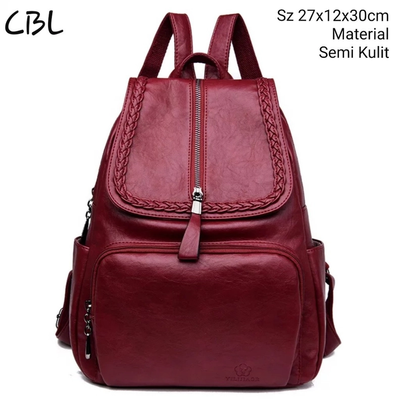 Product image CBL - Tas Ransel Sekolah Kuliah Anyam-Zipper CBLC04AZIP Allsize Merah (Marun)