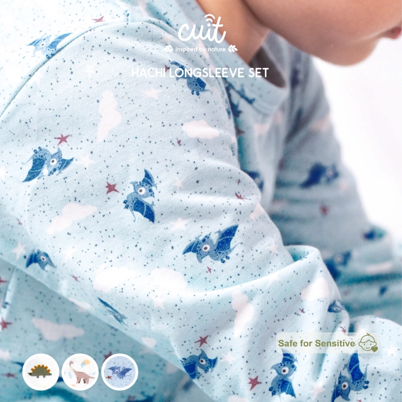 Product image Kintakun Baby - KINTAKUN BABY X CUIT Hachi Setelan Anak Bayi Tangan Panjang Celana Panjang Anak L (1-2 Tahun) Stego Green