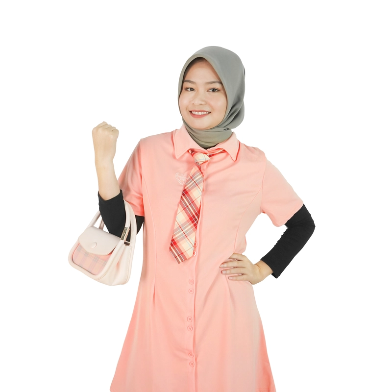 Product image Nasuya - Freya Dress - Dress Cantik Terbaru 2023 Dress Lucu Dress Sekolah Wanita S Pink