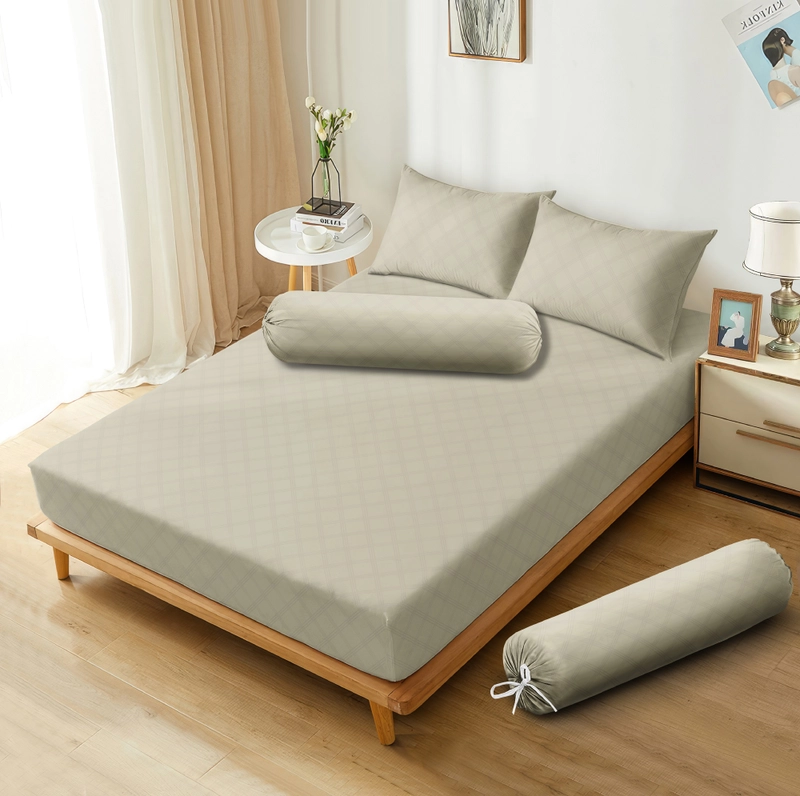 Product image LADY ROSE OFFICIAL - Aloha Max x Ayu Ting Ting Bed Cover Set Emboss Silver 180x200x25 King Fitted
