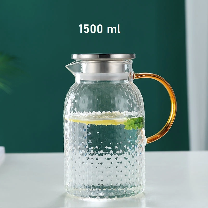 Product image RUMAH RAYA - (PO) Teko Teh Kaca Tahan Panas Glass Pitcher - BR-11 1000 ml Putih / Transparant