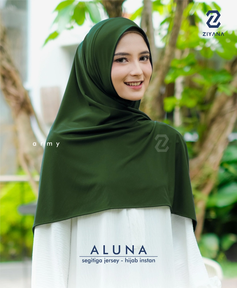 Product image Ziyana Hijab - Segitiga Instan Oval Aluna Jersey Premium AllSize Army