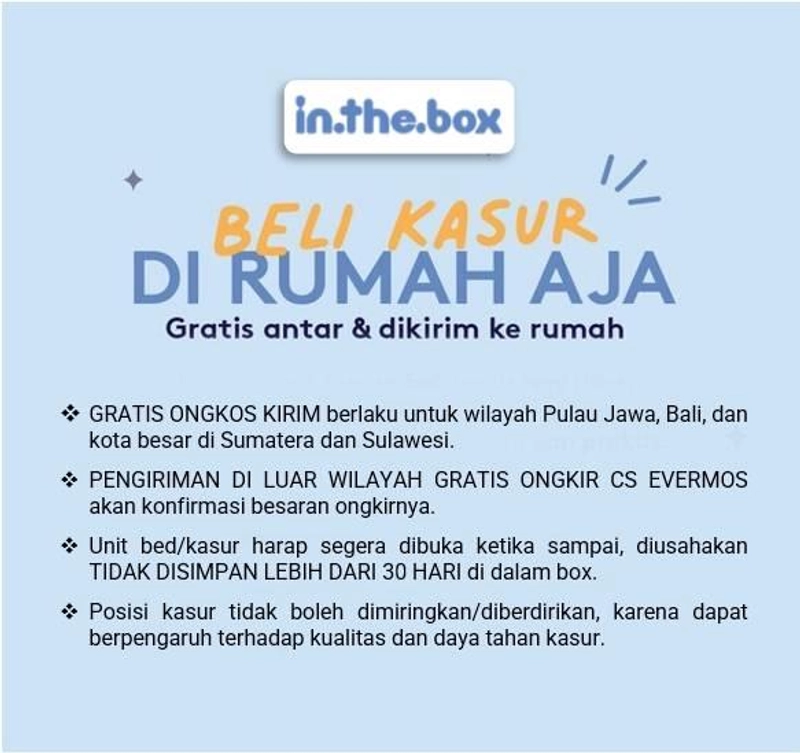 Product image IntheBox - Kasur Spring Bed Orthopedic Dash Free Bantal F388DS-BP2P-160NTR 100 x 200 cm Kasur Spring