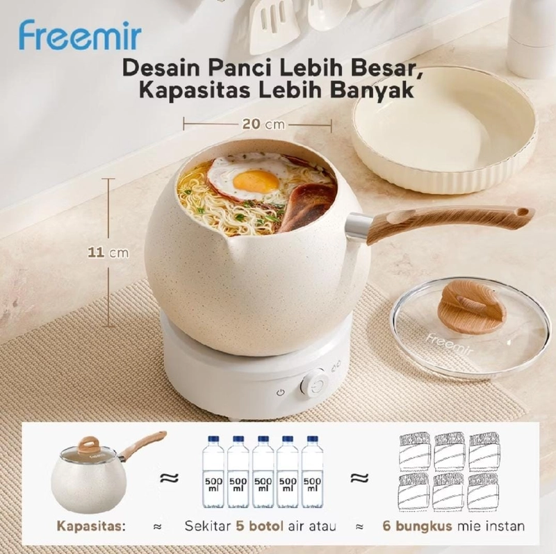 Product image Rizki Electronics - FREEMIR PANCI SUSU BULAT GEMOY BEIGE 16 CM dengan TUTUP KACA 16 CM BEIGE
