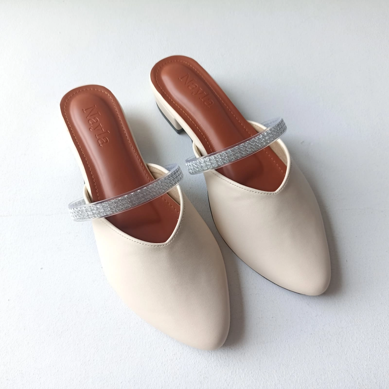 Product image Nayla - Sandal Wanita Mules Variasi Jelly Heels 3 cm 37 Cream Susu