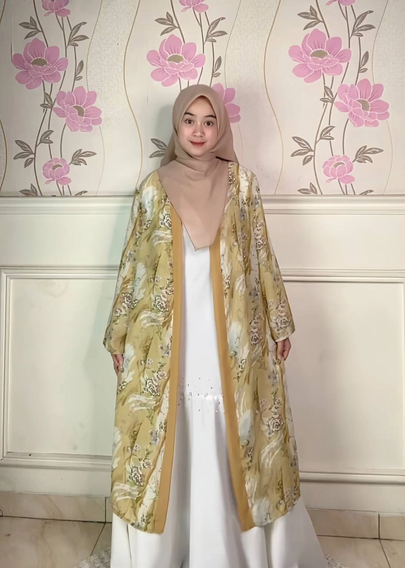 Product image Milyarda Hijab Official - Long Outer Motif Saffa Ld 110 Mustard