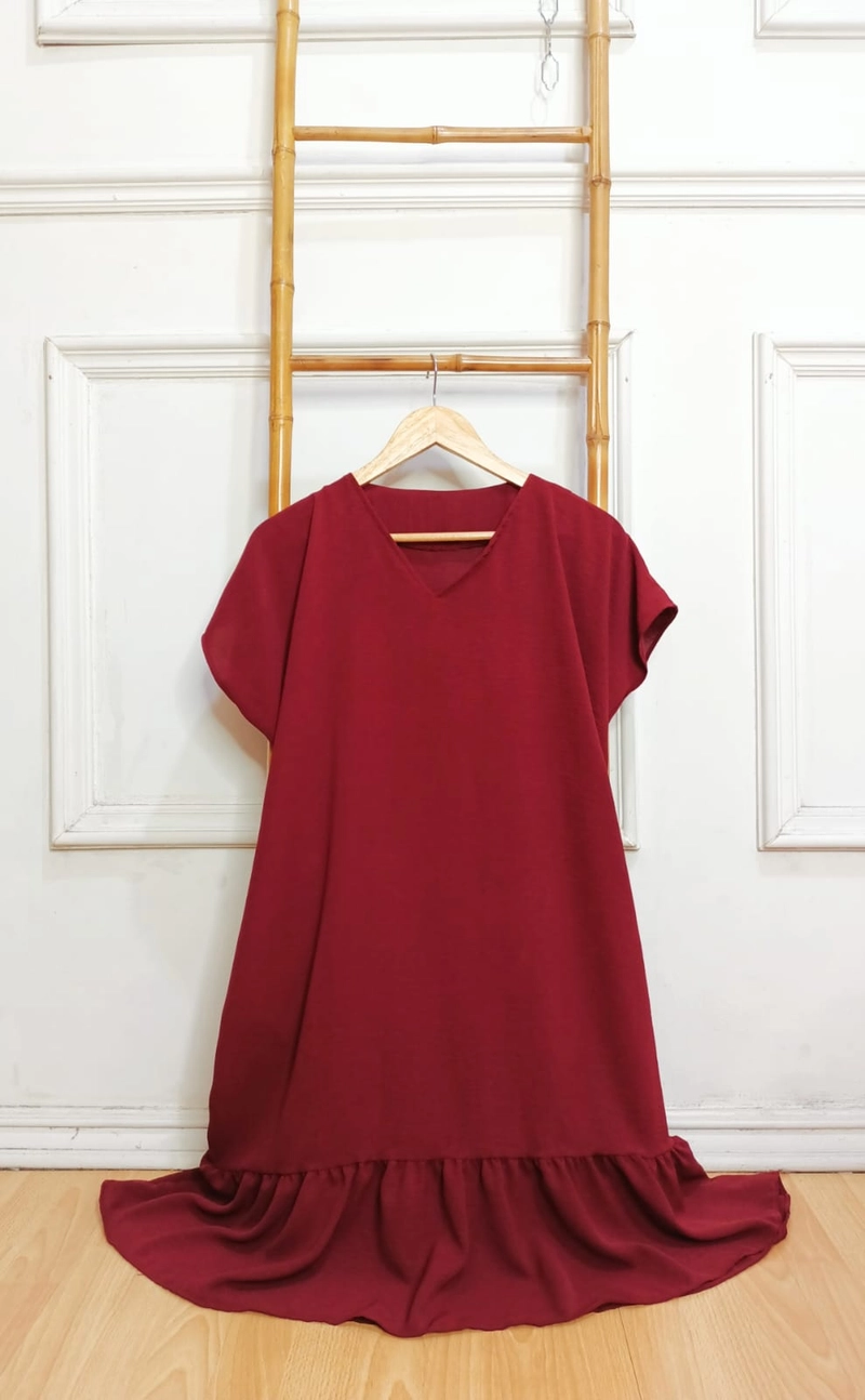 Product image ALMIRA STORE - Daster Ruffle Jumbo All size fit XXL Maroon