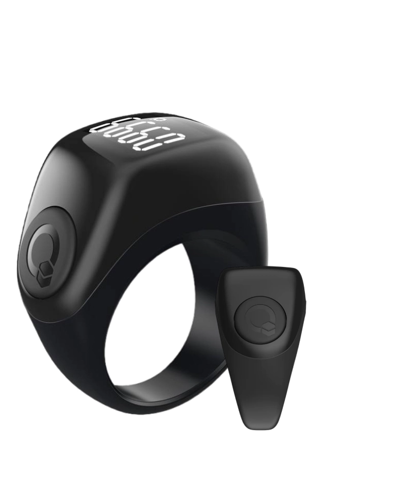 Product image iQibla - iQibla Zikr Smart Ring Flex Advance F03 Cincin Tasbih Muslim Digital F03 Black