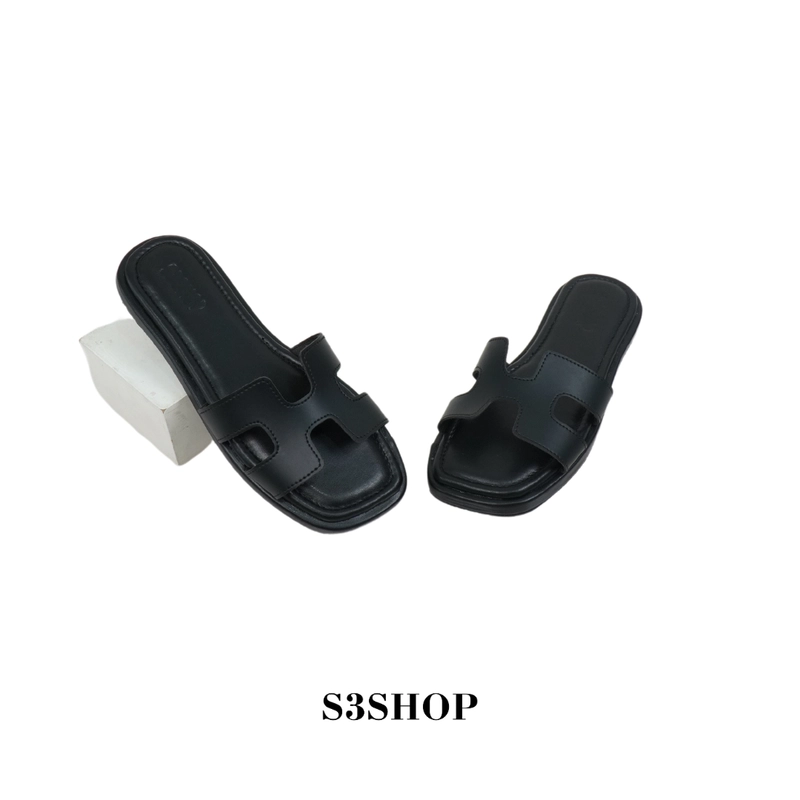 Product image S3SHOP - S3SHOP HERA Sandal Wanita Terbaru Sendal Teplek Antislip Karet Selop fleksibel minimalis 37 Black